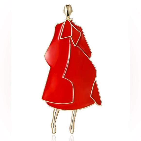 Anthropologie Jewelry - Elegant Red Cloak Pendant Brooch.